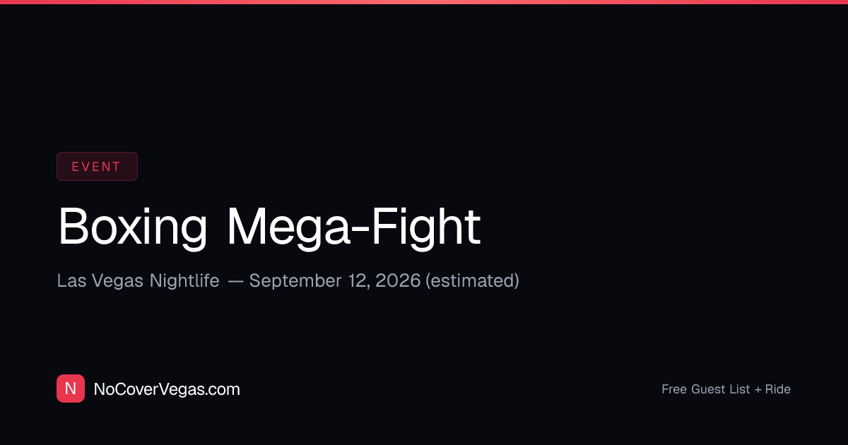 Boxing Fight Weekend Las Vegas 2026 | No Cover